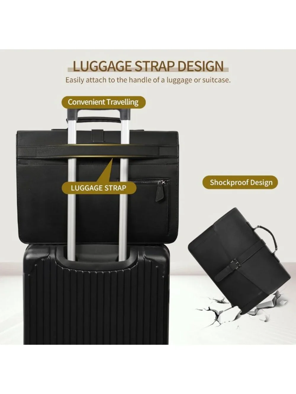 Stylish Leather Briefcase for 15.6